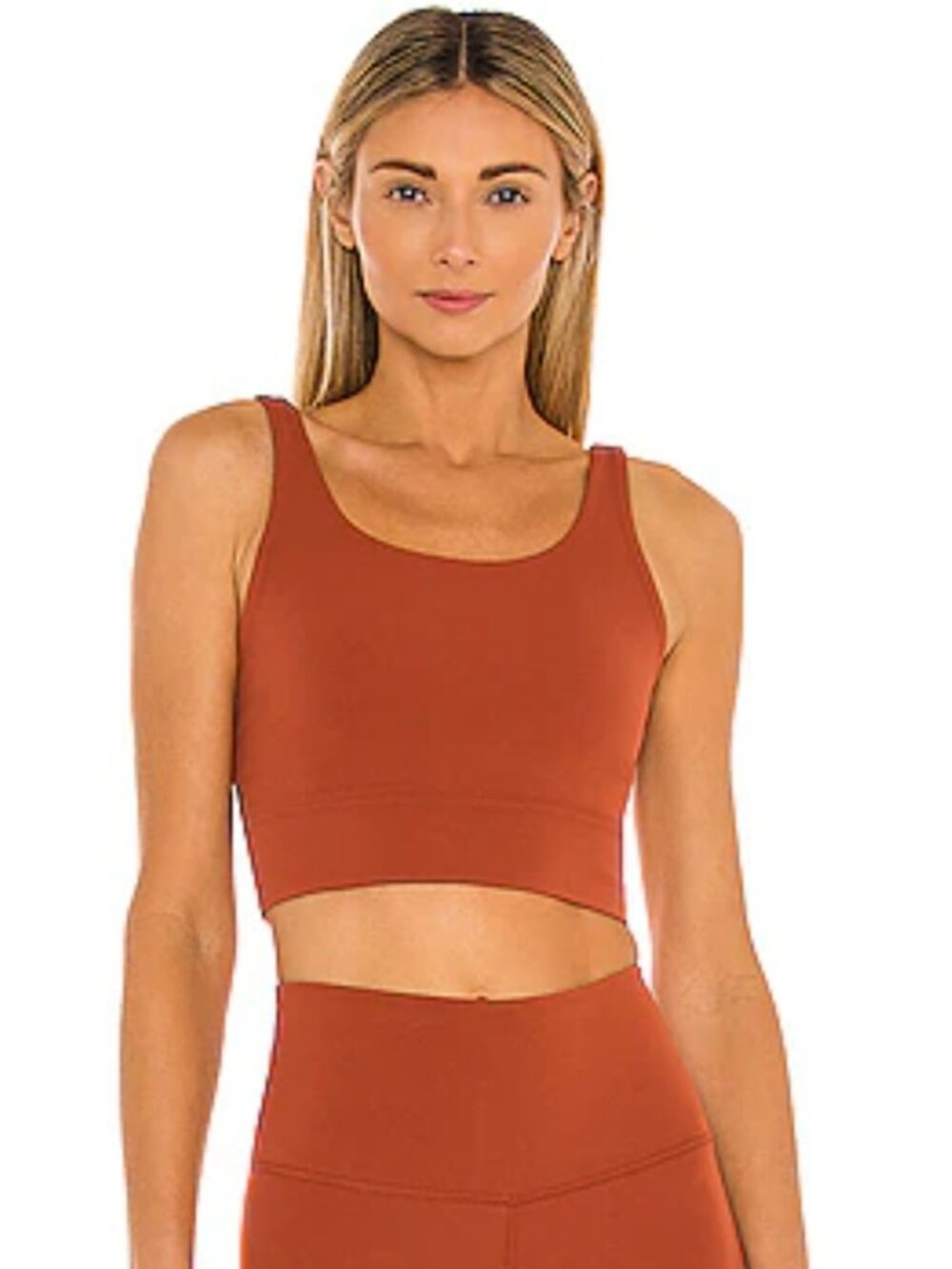 Nike Yoga luxe crop tank in rugged orange size small